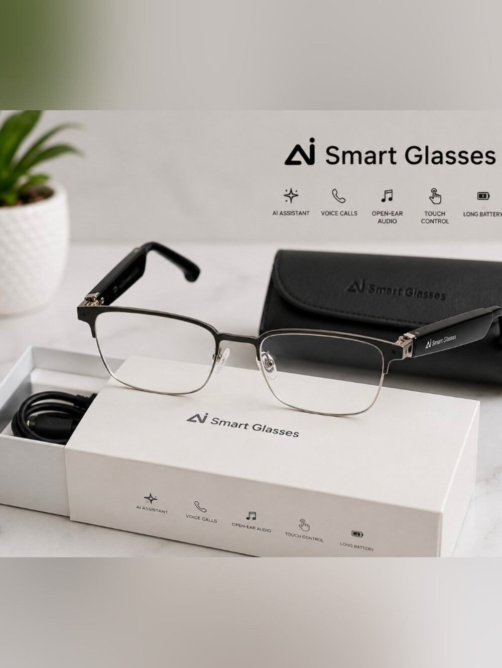 Ai Smart Glasses With Speakers In Arms Plus Ai Assistant NEW